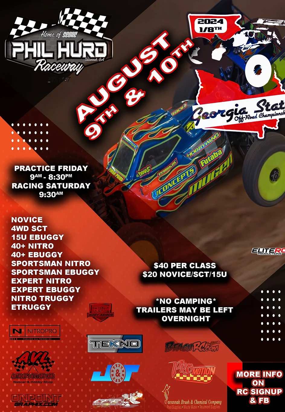 Flyer for the 2024 Georgia 1/8 scale off-road championship.
